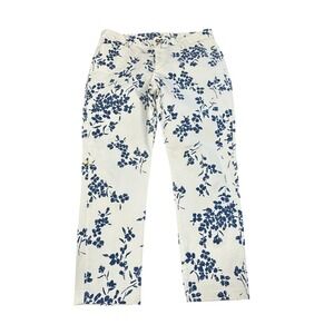 Khakis by Gap Slim City Floral Print Cropped Pants Mid Rise Spring Preppy